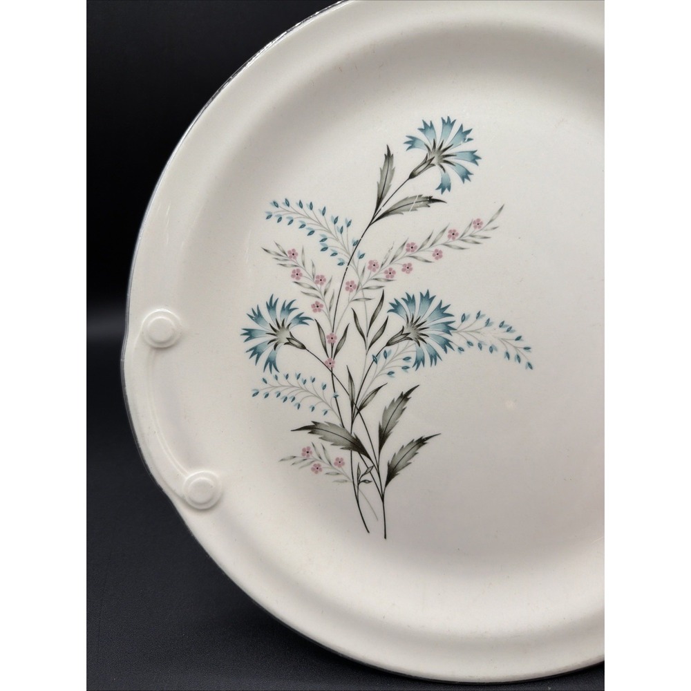 VTG Taylor Smith Taylor Versatile Pink Blue Bachelor Button Serving Plate 11" *